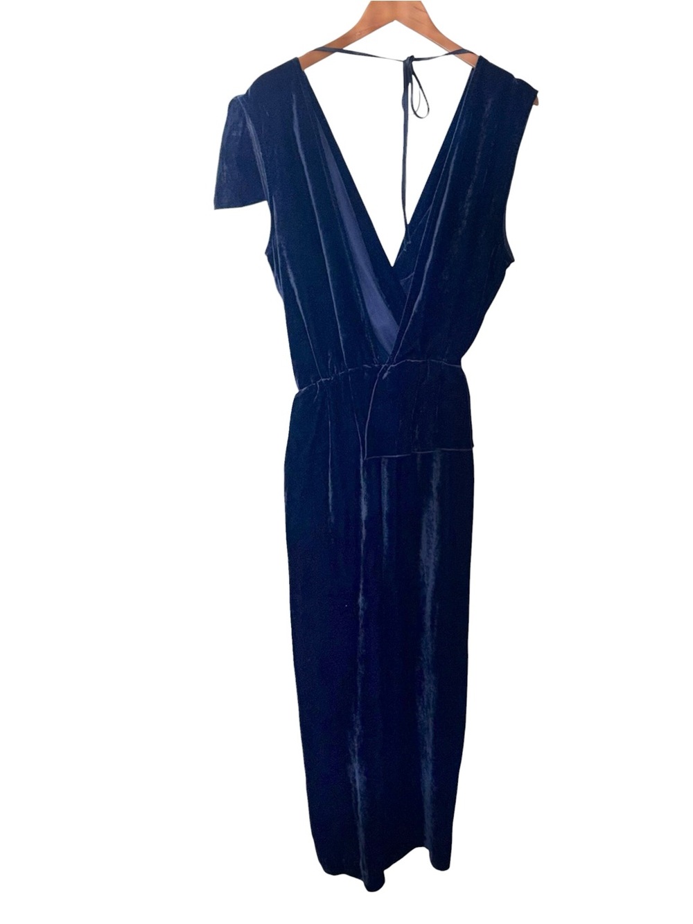 ASOS Velvet dark blue Wrap Jumpsuit size 10